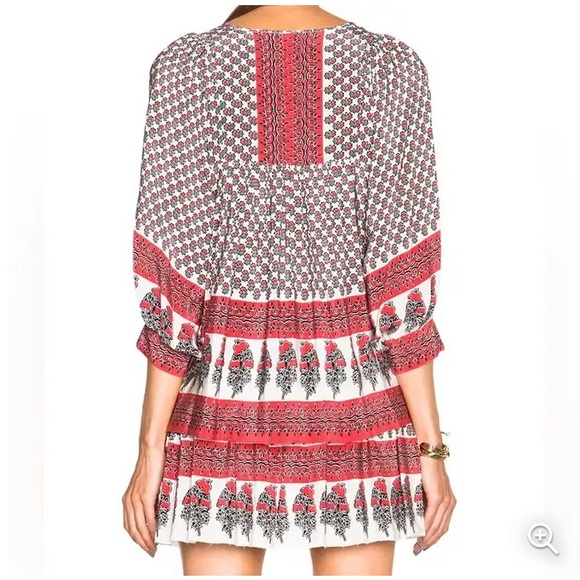 Ulla Johnson Indian Bazaar Floral Printed Silk Boho Tunic Shirt Dress - Picture 2 of 15